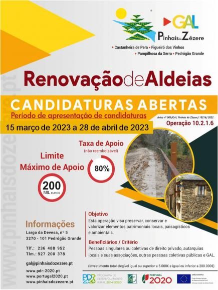 RENOVAÇÃO DE ALDEIAS - ABERTAS CANDIDATURAS DE APOIO