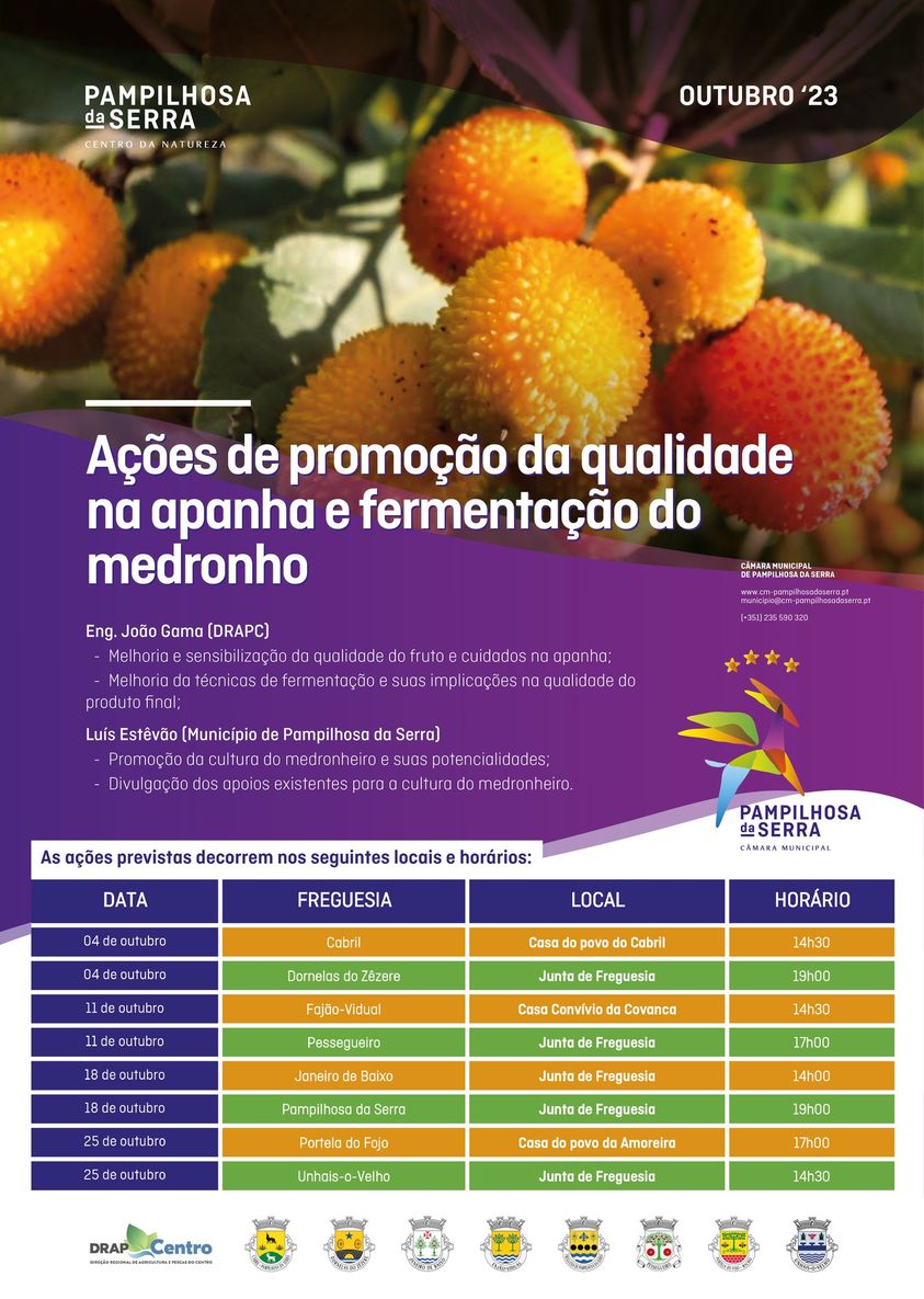 Ação de promoção da qualidade na apanha e fermentação do medronho.